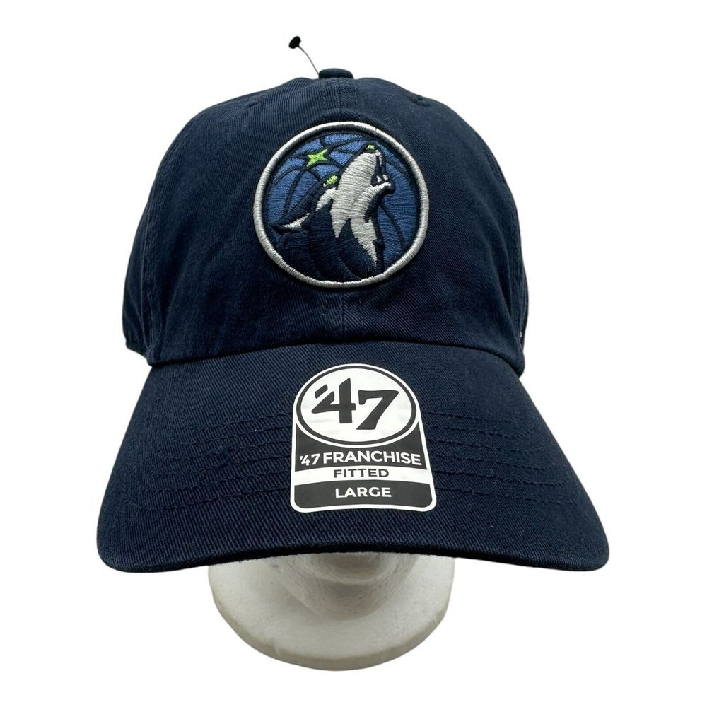'47 Brand Minnesota Timberwolves NBA Franchise Fitted Hat Cap Navy Blue Size L‎